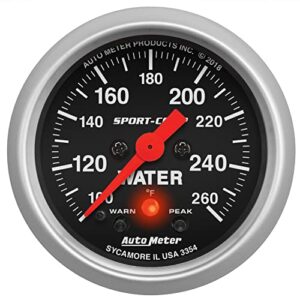 autometer 3354 gauge, water temp, 2 1/16″, 260ºf, digital stepper motor w/pk & wrn, sport-comp