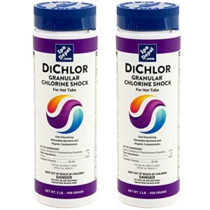 spa depot dichlor hot tub sanitizing shock, best choice chlorine granules, 2 lb. each (2-pack)