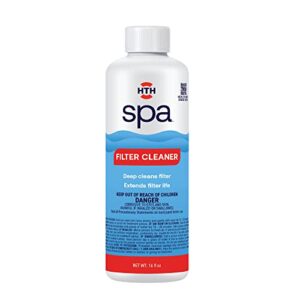 hth spa care filter cleaner, spa & hot tub chemical deep cleans filter, extends filter life, 16 oz