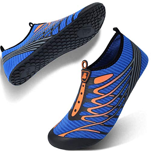 BARERUN Water Sports Shoes Barefoot Quick-Dry Aqua Yoga Socks Slip-on for Men Women Orange 12-13 Women/10-11 Men