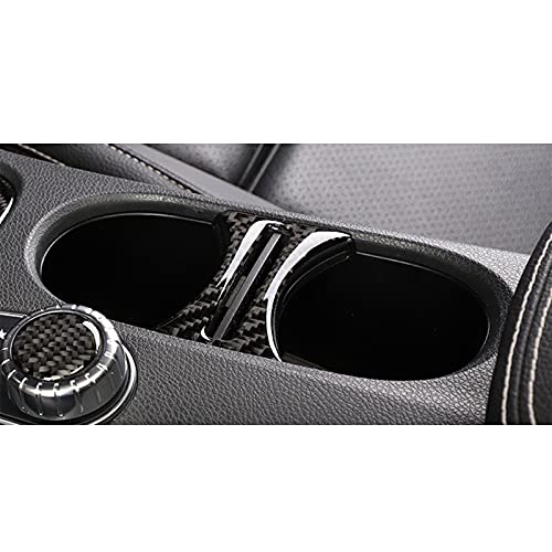 Xotic Tech Water Cup Holder Panel Cover Trim, Real Carbon Fiber, Compatible with Mercedes Benz A180 CLA180 CLA200 CLA250 GLA180 GLA200 GLA250 2.95"