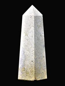 superb natural polished brown king cobra jasper quartz crystal stone 4 faceted obelisk tower (180mm/870gm) point minerals specimen chakra healing charged metaphysical