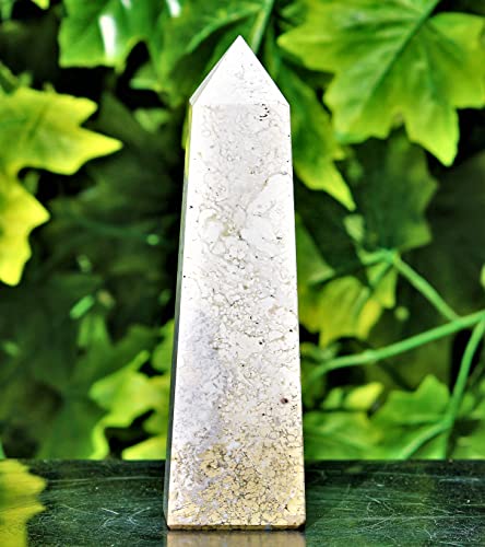 Superb Natural Polished Brown King Cobra Jasper Quartz Crystal Stone 4 Faceted Obelisk Tower (180mm/870gm) Point Minerals Specimen Chakra Healing Charged Metaphysical