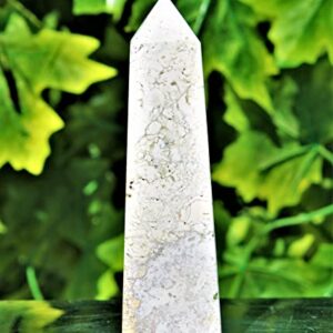 Superb Natural Polished Brown King Cobra Jasper Quartz Crystal Stone 4 Faceted Obelisk Tower (180mm/870gm) Point Minerals Specimen Chakra Healing Charged Metaphysical