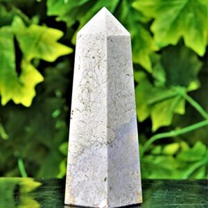 Superb Natural Polished Brown King Cobra Jasper Quartz Crystal Stone 4 Faceted Obelisk Tower (180mm/870gm) Point Minerals Specimen Chakra Healing Charged Metaphysical