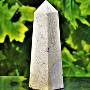 Superb Natural Polished Brown King Cobra Jasper Quartz Crystal Stone 4 Faceted Obelisk Tower (180mm/870gm) Point Minerals Specimen Chakra Healing Charged Metaphysical