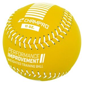 champro weighted training softballs – leather cover, yellow, 11 oz., csb711