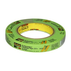 Scotch Performance Masking Tape 233+, 46334, Flexible, Moisture Resistant, Green Color, 18 mm x 55 mm, Automotive Masking Tape