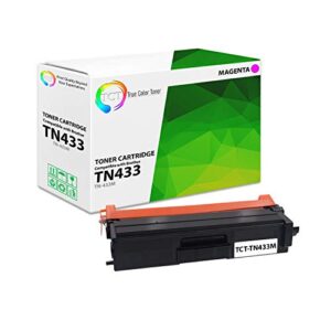 tct premium compatible toner cartridge replacement for brother tn-433 tn433m magenta high yield works with brother hl-l8260cdw l8360cdw, mfc-l8610cdw printers (4,000 pages)