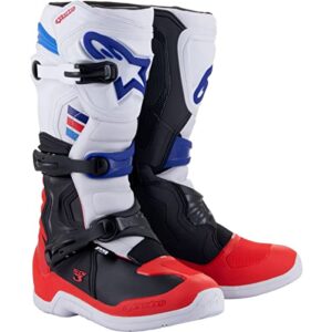 alpinestars tech-3 boots (11) (white/bright red/dark blue)