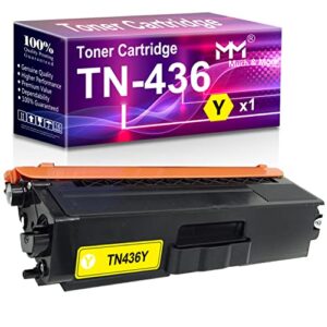 mm much & more compatible toner cartridge replacement for brother tn 436 tn-436 tn433 yellow to use with hl-l8360cdw mfc-l8900cdw hl-l8360cdwt hl-l8260cdw mfcl8610cdw mfcl9570cdw printers (1-pack)