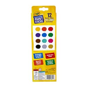 Crayola Quick Dry Paint Sticks, Assorted Colors, Washable Paint Set for Kids, 12 Count