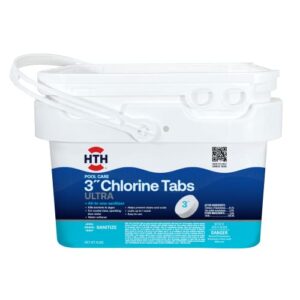 HTH Pool Care 3" Chlorine Tabs Ultra, Swimming Pool Chlorinating All-in-One Sanitizer, Kills Algae and Bacteria, 8 lbs