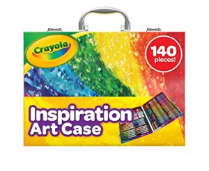 crayola inspiration art case coloring set – rainbow (140ct), art kit for kids, includes markers, crayons, & colored pencils, easter gifts & toys [amazon exclusive]