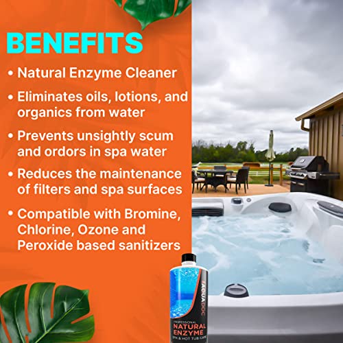 Spa Enzyme for Hot Tubs, Spa Enzyme Water Treatment to Clarify Hot Tub Water. Natural Enzyme Hot Tub Cleaner, Spa Enzyme Cleaner & Natural Hot Tub Chemicals to Make your Spa Perfect - 16oz MAV AquaDoc