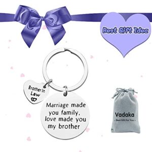 Brother in Law Gift Keychain Brother of The Bride Gift Marriage Made Us Family Love Made You My Brother Key Chain Wedding Birthday Christmas Thanksgiving Day Gift for Brother in Law