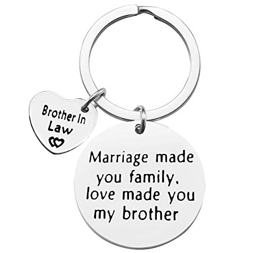 Brother in Law Gift Keychain Brother of The Bride Gift Marriage Made Us Family Love Made You My Brother Key Chain Wedding Birthday Christmas Thanksgiving Day Gift for Brother in Law