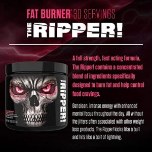 JNX SPORTS The Ripper! Fat Burner Dietary Supplement with Super Thermogenesis, Appetite Control & Extreme Energy, Men & Women | Raspberry Lemonade | 30 SRV