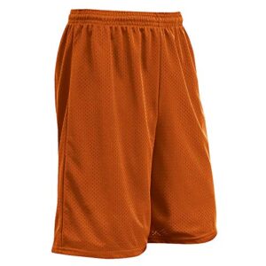 champro standard diesel 9″ inseam polyester exercise shorts, orange, medium