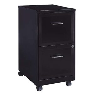 staples 2-drawer vertical locking file cabinet (black, sold as 1 each) – holds letter size documents, measures 26.3″ h x 14″ w x 18″ d, secure filing cabinet with included key lock