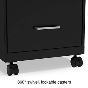 STAPLES 2-Drawer Vertical Locking File Cabinet (Black, Sold as 1 Each) – Holds Letter Size Documents, Measures 26.3" H x 14" W x 18" D, Secure Filing Cabinet with Included Key Lock