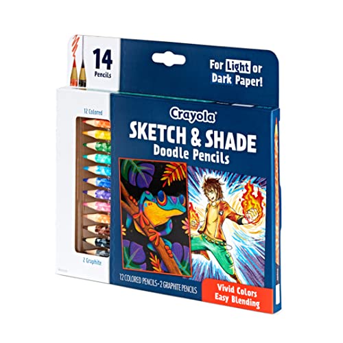 Crayola Art Pencils for Sketching & Shading, Colored Pencils, Includes 2 Graphite Pencils, 14 ct