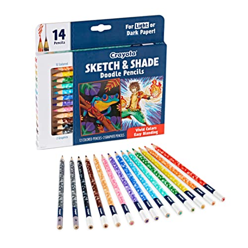 Crayola Art Pencils for Sketching & Shading, Colored Pencils, Includes 2 Graphite Pencils, 14 ct