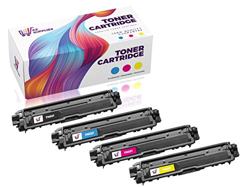 AZ Compatible Toner Cartridge Replacement for Brother TN221 TN225 Hl-3170Cdw Mfc 9130CW Hl-3140Cw (Black, Magenta, Yellow, Cyan, 4-Pack)