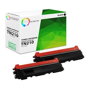 tct premium compatible toner cartridge replacement for brother tn-210 tn210bk black works with brother hl-3040 3070 3045 3075, mfc-9010 9120 9320 9125 9325 printers (2,200 pages) – 2 pack