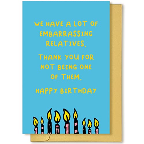 Funny Birthday Card for Cousin Uncle Aunt, Happy Birthday Card for Brother Sister, Relatives Bday Card