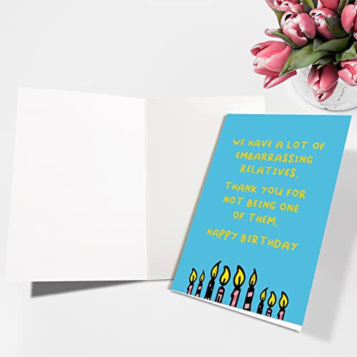 Funny Birthday Card for Cousin Uncle Aunt, Happy Birthday Card for Brother Sister, Relatives Bday Card