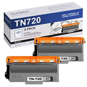 edh compatible tn720 tn-720 toner cartridge replacement for brother high yield compatible with dcp-8110dn 8150dn 8510dn mfc-8710dw 8810dw 8910dw 8950dw/dwt hl-5470dw/dwt 5440d printer (2 pack,black)