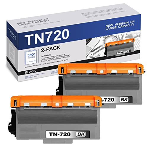 EDH Compatible TN720 TN-720 Toner Cartridge Replacement for Brother High Yield Compatible with DCP-8110DN 8150DN 8510DN MFC-8710DW 8810DW 8910DW 8950DW/DWT HL-5470DW/DWT 5440D Printer (2 Pack,Black)