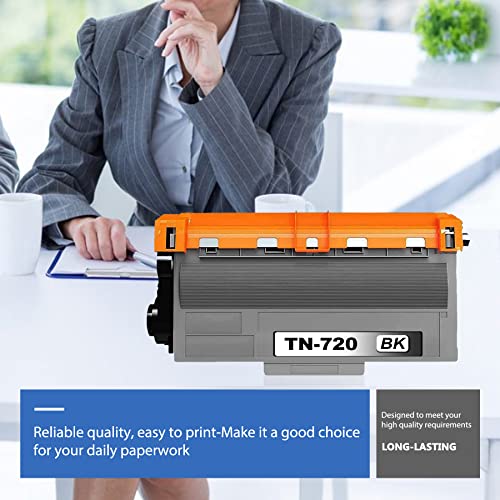 EDH Compatible TN720 TN-720 Toner Cartridge Replacement for Brother High Yield Compatible with DCP-8110DN 8150DN 8510DN MFC-8710DW 8810DW 8910DW 8950DW/DWT HL-5470DW/DWT 5440D Printer (2 Pack,Black)