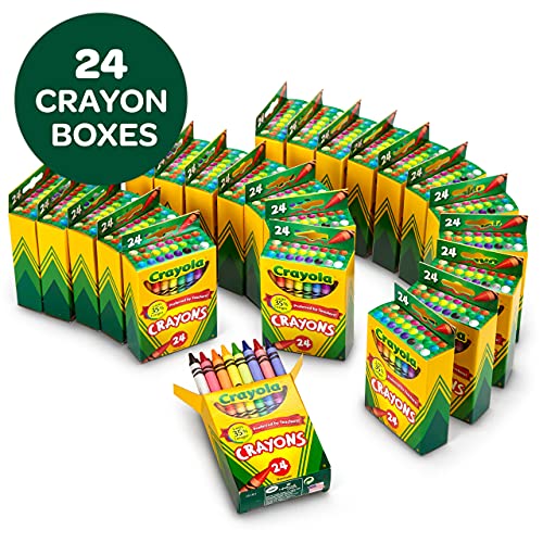 Crayola Crayons Bulk, 24 Crayon Packs with 24 Assorted Colors, School Supplies