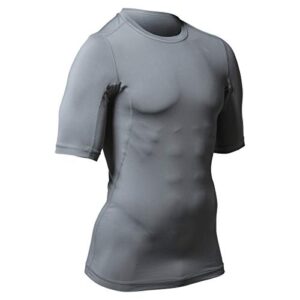 CHAMPRO Compression Half Sleeve Shirt, Youth Small, Grey