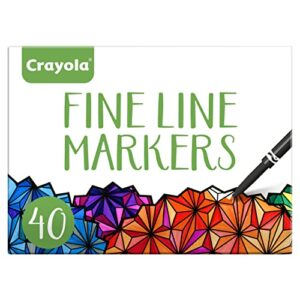 crayola fine line markers for adults (40 count), premium marker set for adult coloring, great for adult coloring books, gifts [amazon exclusive]