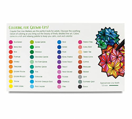 Crayola Fine Line Markers for Adults (40 Count), Premium Marker Set for Adult Coloring, Great for Adult Coloring Books, Gifts [Amazon Exclusive]