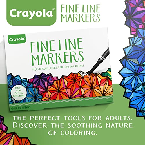 Crayola Fine Line Markers for Adults (40 Count), Premium Marker Set for Adult Coloring, Great for Adult Coloring Books, Gifts [Amazon Exclusive]