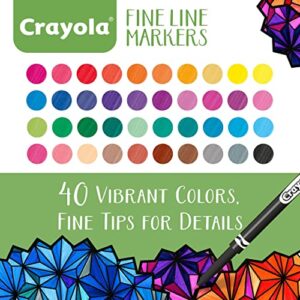 Crayola Fine Line Markers for Adults (40 Count), Premium Marker Set for Adult Coloring, Great for Adult Coloring Books, Gifts [Amazon Exclusive]