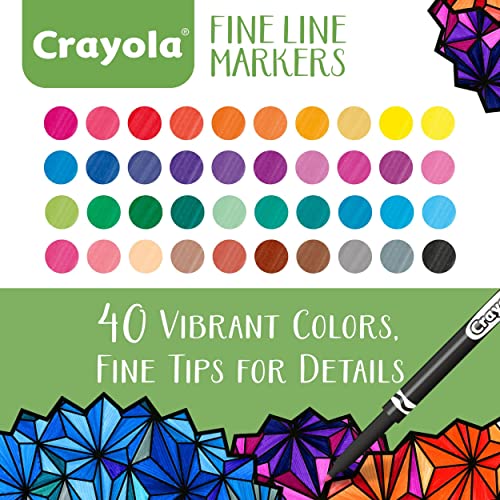 Crayola Fine Line Markers for Adults (40 Count), Premium Marker Set for Adult Coloring, Great for Adult Coloring Books, Gifts [Amazon Exclusive]