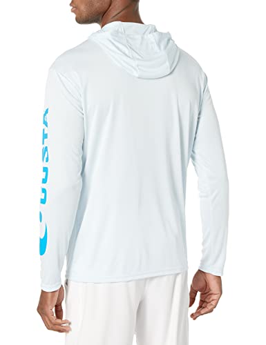 Costa Del Mar Men's Tech Hood Performance Long Sleeve Shirt, Arctic Blue, Medium