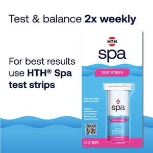 HTH Spa Care 6-Way Test Strips, Spa & Hot Tub Chemical Tester, 25 Strips