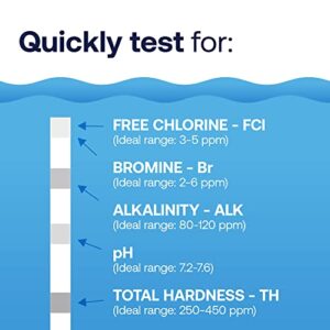 HTH Spa Care 6-Way Test Strips, Spa & Hot Tub Chemical Tester, 25 Strips