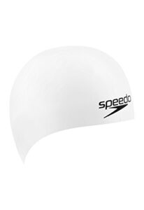 speedo unisex adult fastskin fs3 competition swim cap, white, medium us