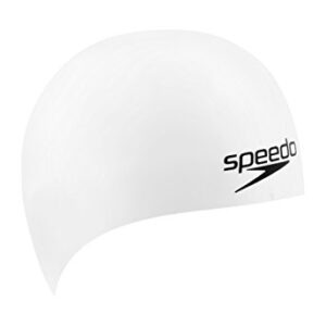 Speedo unisex adult Fastskin Fs3 Competition Swim Cap, White, Medium US