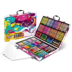 crayola inspiration art case coloring set – pink (140 count), art set for kit, includes crayons, markers, & colored pencils, easter gifts & toys [amazon exclusive]