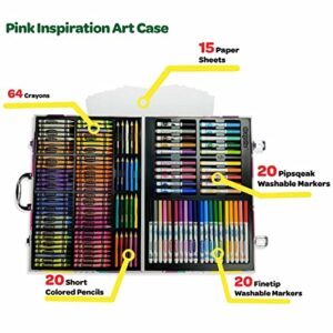 Crayola Inspiration Art Case Coloring Set - Pink (140 Count), Art Set For Kit, Includes Crayons, Markers, & Colored Pencils, Easter Gifts & Toys [Amazon Exclusive]