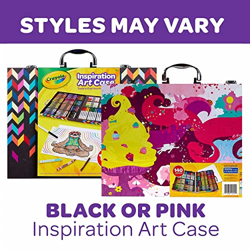 Crayola Inspiration Art Case Coloring Set - Pink (140 Count), Art Set For Kit, Includes Crayons, Markers, & Colored Pencils, Easter Gifts & Toys [Amazon Exclusive]
