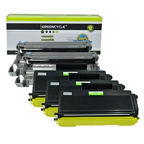 greencycle Toner Cartridge & Drum Unit Replacement Compatible for Brother TN650 DR620 High Yield TN-650 DR-620 HL-5340D MFC-8370 (3 Black Toner & 2 Drum)